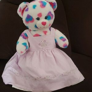 white heart build a bear plush